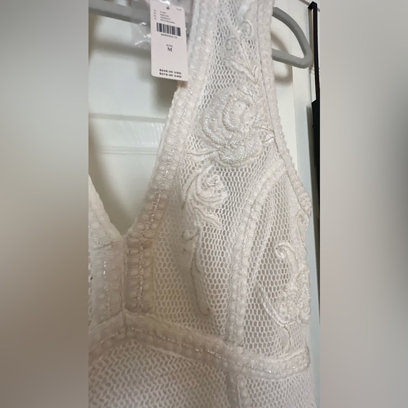 NWT - Not So Serious by Pallavi Mohan White Embroidered Mini Dress Sz Medium - Picture 9 of 15